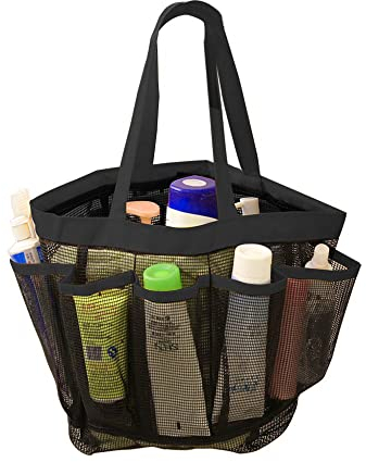 KAIAIWLUO Organizador de Ducha de Malla,Portátil Bolsas de Ducha Organizador de Artículos de Tocador con 8 Bolsillos y Asa de Transporte para Gimnasio Viajes Campamento de Natación Baño