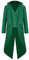 FYMNSI Herren Gothic Steampunk Frack Mantel Männer Mittelalter Viktorianischen Vintage Jacke mit Waistcoat Uniform Lange Smoking Karneval Fasching Halloween Kostüm Party Cosplay Verkleidung Grün XL
