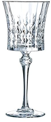 Cristal d'Arques Paris - Collection Lady Diamond - 6 Verres à pied 27 cl - Brillance, Transparence et Haute Résistance - Fabriqués en France - Emballage renforcé, adapté à la vente en ligne