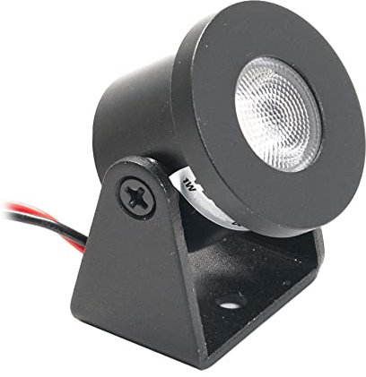 VBLED® 1W Mini Aufbaustrahler - Rotier- & Schwenkbar - 80lm warmweiß 12VDC, Aluminium in schwarz Dimmbar