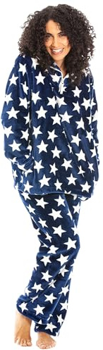 Camille Womens 2-Piece Super Soft Pyjama Set | Warm, Thick Fleece Full Length PJ Set, Top & Bottoms, Long Sleeves & Elastic Waist for Comfort & Warmth