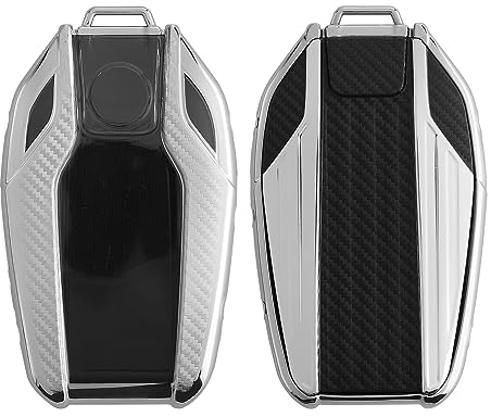 kwmobile Autoschlüssel Hülle kompatibel mit BMW Display Key Autoschlüssel Hülle - Schlüsselhülle TPU Cover - Hochglanz Silber