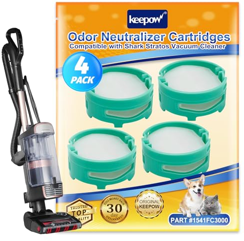 KEEPOW 4 Pack Cartridge for Shark IZ400UK IZ400UKT IZ420UKT HZ3000UKT NZ860UK NZ860UKT AZ913UK AZ913UKT, Cartridge for Shark Vacuum Filter Replacement Parts 1541fc3000