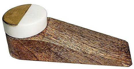 lot de 4 butée de porte en bois de manguier. Ce bloc porte sol est [Antidérapant] sur tous type de sol sécurise l'ouverture de vos portes.Cale porte pour bien aéré sa maison.Arret de porte (Marbre)