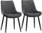 CLIPOP Samt Esszimmerstühle 2er Set Küchenstühle Polsterstuhl Wohnzimmerstuhl Gepolsterte Sessel Sitzfläche mit Rückenlehne und Metallbeine (2er Set, Grau)