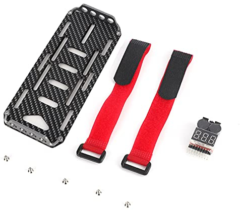 MUNEFE Carbon Fiber Battery Mount Plate, Rc Battery Tray, Carbon Fiber Tray for EnsuRINGSS a Tight and Stable Fit with Your Battery