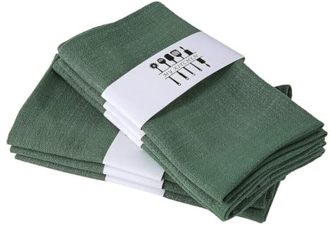 Pack of 6 Rustikale Natürliche Baumwoll-Pack of 6 Setweich,Bequem und Wiederverwendbar, Leinen Servietten, Tuch für Hochzeitsfeier und Party-Dekoration Set von 6 Stück