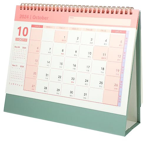 Gatuida Calendario De Escritorio: Mes Calendario De Escritorio Mensual Con Tapa De Pie 2024 Ver El Calendario De Calidad Del