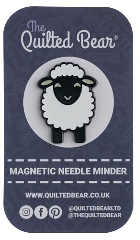 The Quilted Bear Magnetischer Emaille-Nadelhalter zum Nähen und Sticken – Nadelkissen – Geschenk für Näherinnen – sicheres Design verhindert den Verlust von Nadeln und Nadeln (Schaf)
