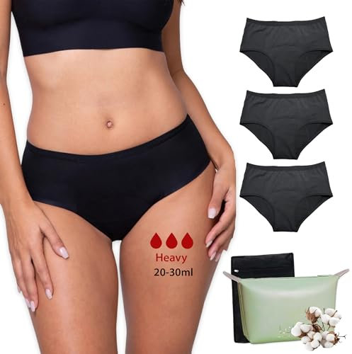 Lolita® Culotte Menstruelle Flux Très Abondant - Ultra Absorbante - Confortable et Réutilisable - Idéale pour Règles Abondantes - Culotte de Règle Ado - Alternative Écologique