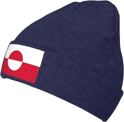 KWQDOZF Beanie-Mütze mit Flagge Grönlands für Männer und Frauen, weich, warm, gestrickt, Totenkopfmütze, Wintermützen, Skimütze