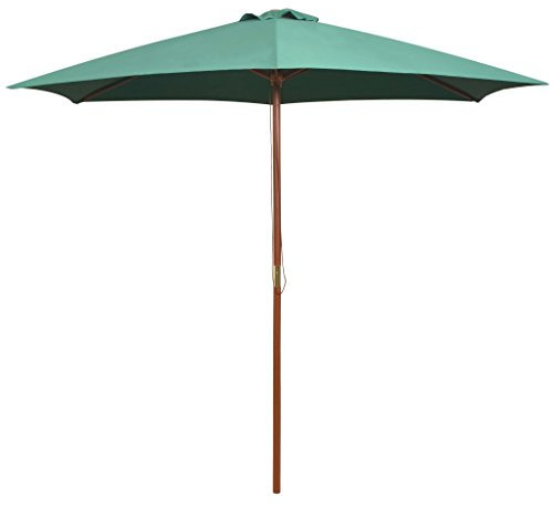 Iiaky Sonnenschirm 270×270 cm Holzstange Grün Strandschirm Sonnenschirm Mit StäNder