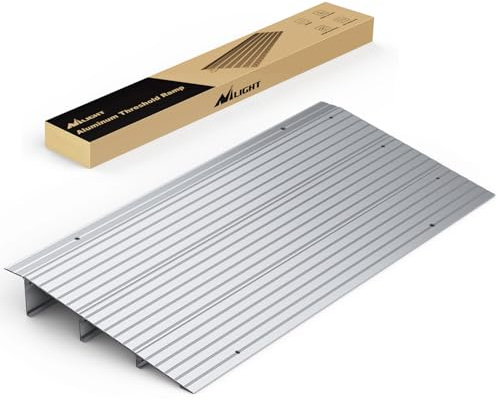 Nilight Door Threshold Ramp, 3 Rise Portable Aluminum Wheelchair Door Entry Ramps for Doorways Stairs Home Steps