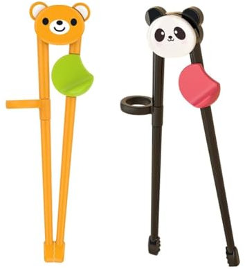 2 Piezas de Palillos de Entrenamiento para Principiantes, Palillos Chinos Niños, Reutilizables de Dibujos Animados Lindos Azules Juego de los Niños Practican Palillos, Palillos Chinos