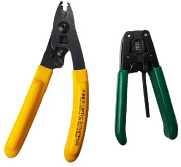 FTTH Drop Cable Jacket Stripper and Three Hole Fiber Optic Cable Stripper Stripping Plier, Fiber Tool Kit