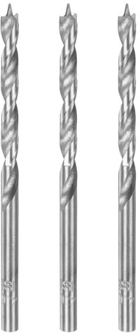 sourcing map 3pcs Brad Point Drill Bit 4mm(5/32) Dia Straight Round Shank Drill Metric Brad Point Spiral Twist Drill Bits for Carpenter Woodworking Plastic Rubber