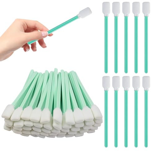 50 Stück Reinigungsstäbchen,Sterile Wattestäbchen Lang,Lange Wattestäbchen Groß,Fusselfrei Stäbchen,Polyester Sterile Abstrichstäbchen,Reinigungsstäbche für Kamera,Tintenstrahldrucker,Optische GeräTe
