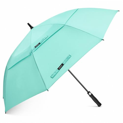 G4Free 47/54/58/62/68 Inch Automatic Open Golf Umbrella Extra Large Oversize Double Canopy Vented Windproof Waterproof Stick Umbrellas(Lake Blue,47 inch)