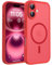 TOCOL für iPhone 16 Plus Hülle für Magsafe, Vollständiger Kameraschutz Stoßfest Kratzfest Transluzente Rückseite Magnetisch Handyhülle für iPhone 16 Plus Case, Rot