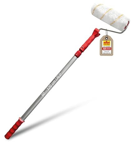 mako PROFI Farbroller Goldfaden 25 cm mit Alu-Teleskopstab 60-120 cm für alle Heim- und Handwerker-Malerprojekte, Malerwerkzeug in Profi Qualität