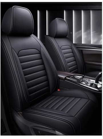 DINGQINGYUN Full Set Auto Sitzbezüge Für Nissan Qashqai J12 J11 J10 J11 J12 +2 2006-2025, AutositzbezüGe Set Leder, 2-Sitze Universal-SitzbezüGe Auto Komplettset(A(Black))