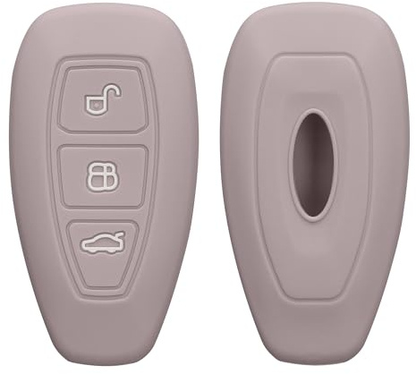 kwmobile Schlüsselhülle für Ford 3-Tasten Autoschlüssel Keyless Go Hülle - Autoschlüssel Schlüssel Hülle aus Silikon - Schlüsselschutz Gehäuse in Purple Cloud