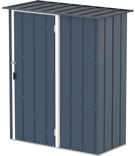 Duramax Easy-Store 5x2 (1,08 m²) Metall-Gartenhaus, feuerverzinkter Stahl, Außenschrank, abschließbarer Außenlagerschrank, wetterfest und wartungsfrei Metall Vertikal Gerätehaus Anthrazit