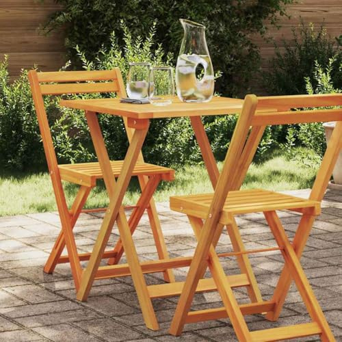 Teenpull Gartentisch Natur 60x60x72 cm, klappbarer Massivholz Akazie Esstisch für Garten, Balkon, Terrasse, wetterfest, rechteckig, vielseitig
