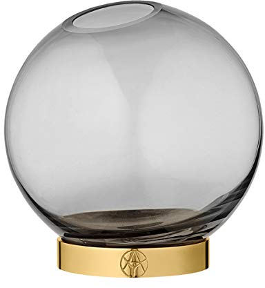 AYTM - Vase/Blumenvase - Globe - Glas/Messing - Ø10 cm - Höhe 10 cm