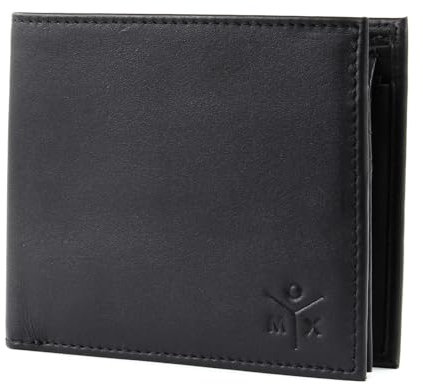 Oxmox Geldbörse Leder Leather Querscheinbörse Ox Embossed Black