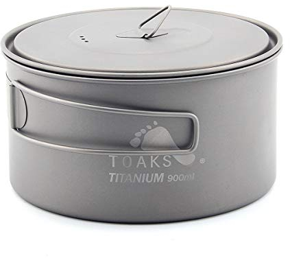 TOAKS Tazza/Vaso da Campeggio Portatile Ultraleggero in Titanio (900ml[POT-900-D130])