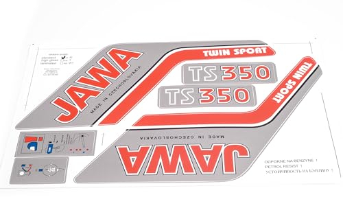 Jawa Sticker - Rot, Vinyl, Retro, Metall, Kunststoff, Motorrad, Jawa TS 350