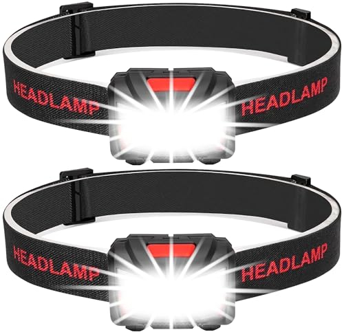 Winzwon Stirnlampe LED Wiederaufladbar, Adventskalender Füllung Geschenke für Männer, Kopflampe mit Rotlicht Wasserdicht Stirnlampen für Kinder Erwachsene, Laufen, Joggen, Hundespaziergang, Angeln