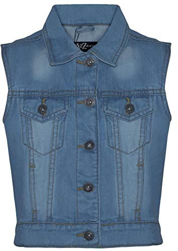 A2Z 4 Kids Girls Denim Jacket Stylish Versatile Sleeveless School Vest Jacket Coats Classic Fashionable Lightweight Versatile Outerwear Seasonal Denim Jeans Jacket Everyday Wear Age 3-13 Years