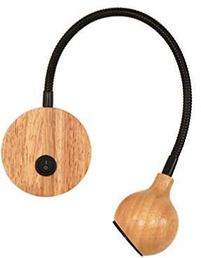 Bois Led Lampes De Lecture Avec Interrupteur,3W Lampe Chevet Murale Col De Cygne LumièRe Lampe Liseuse Flexible Moderne Applique Murale CréAtif Mur Lampe IntéRieur Lampe De Table 210Lm 3500K,Noir