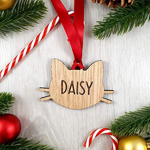 My Pretty Little Gifts Personalised Cat Bauble Christmas Tree Decoration Kitten Pet Animal Name
