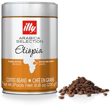illy Coffee - Single Origin Beans - Ethiopia Coffee Beans - 100% Arabica Coffee Beans - Ideal For Moka Pots, Espresso, Filter Coffee - 250g Tin