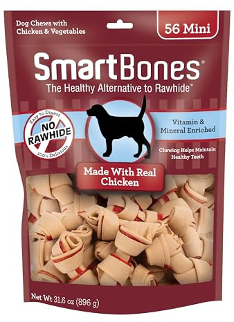 SmartBones Mini Bones with Real Chicken 56 Count, Rawhide-Free Chews for Dogs