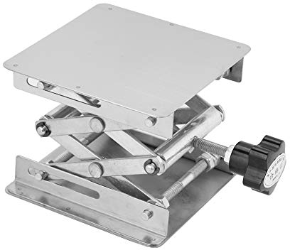 Plataforma de elevación de acero inoxidable Soporte de mesa de elevación de laboratorio Soporte de tijera 100 x 100 mm / 3.9 x 3.9in
