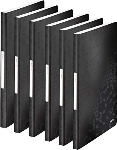 Leitz WOW Sichtbuch in A4 Format, Mit 40 Klarsichthüllen für 80 Blatt, Schwarz, WOW, 46320095 (Black | 6er Pack)