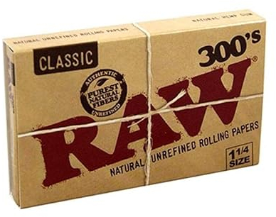 Outletdel ocio Pack 2 librillos Papel de Fumar Raw Classic 300 Hojas. 1 1/4. 75mm. 2-58553