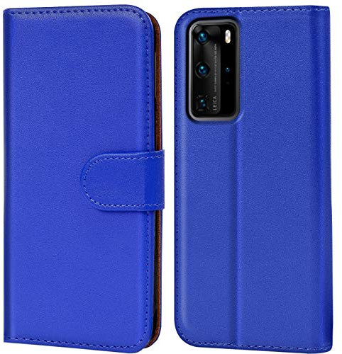 Verco Huawei P40 Lite Pro Hülle, Handyhülle für Huawei P40 Lite Pro Tasche PU Leder Flip Case Brieftasche, Blau