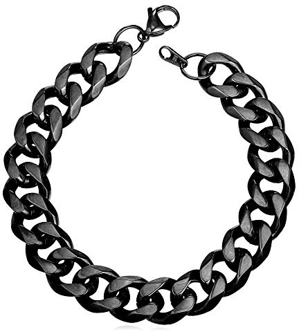 U7 Cool Black Cuban Bracelets Men Bike Chain Bracelet for Teen Boys