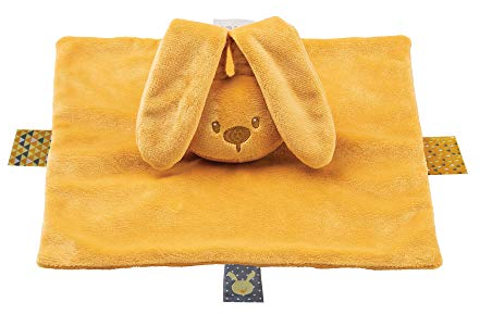 Nattou Schnuffeltuch Hase Lapidou, Wegbegleiter ab der Geburt, 28 x 28 cm, Lapidou, Ocker