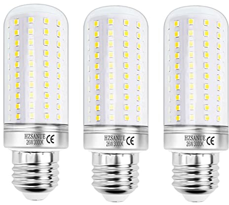 HZSANUE LED Lampadine Mais 26W, E27 Vite Edison Lampadine, 3000K Bianco Caldo, 2900LM, 200W Lampadine Incandescenza Equivalenti, Non Dimmerabile, Confezione da 3