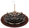 DK177 1 Stück Räucherstäbchen Halter, Lotus Messing Incense Stick Holder,Lotus Weihrauchbrenner 6 Loch Spirituelle Deko Meditation Zubehör mit Abnehmbarem Aschefänger und Matte