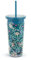 Vera Bradley Acrylic Insulated Travel Tumbler with Reusable Straw, 24 Ounce Cup with Lid, Hanging Around