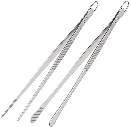 Dailychef Lot de 2 pinces à épiler extra longues en acier inoxydable 30,5 cm