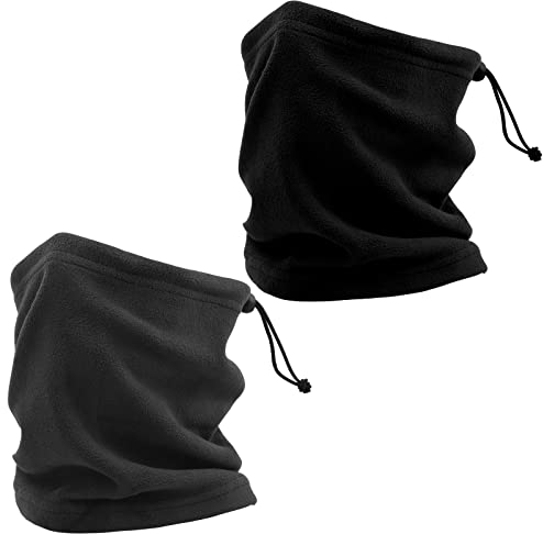 Jinlaili 2 Stück Schlauchschal, Fahrrad Schal Kälteschutz, Winter Halsschlauch Ski, Rundschal Herren, Halswärmer Halstuch Männer Gesichtsschal, Schlauchtuch Motorradmaske Mütze, 26×25cm