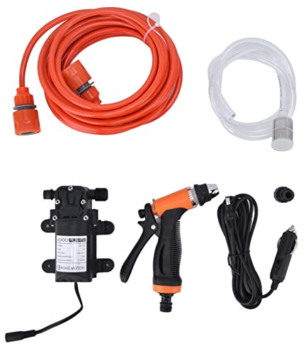 Kudoo Idropulitrice Elettrica, 12V, Kit Cannone a Schiuma con Pistola Idropulitrice e Tubo Flessibile da 1 Metro per Il Giardino di Casa, Filettatura Maschio G1/2, 1.0mpa